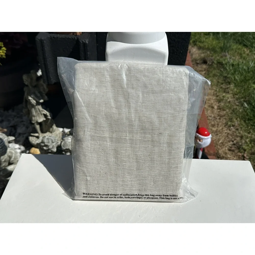 1 Pc Lichtenberg Crushed Texture Sheer‎ Anti-Dust Curtain Panel - Cream 84